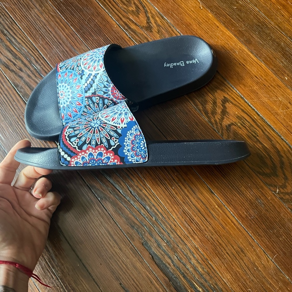 Vera Bradley Blue and Red Sandals with Bohemian Pattern